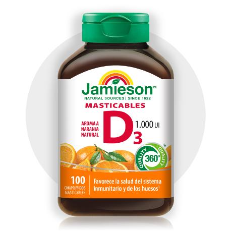 JAMIESON VITAMINA D3 MASTICABLE 1000 UI 100 COMP.