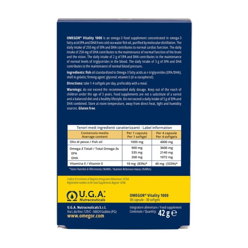 Omegor Vitality 1000. 30 Perlas