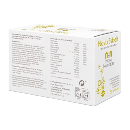 Nova Esbelt Sabor Limón-Cola. 30+2 Sobres- 5.3 G