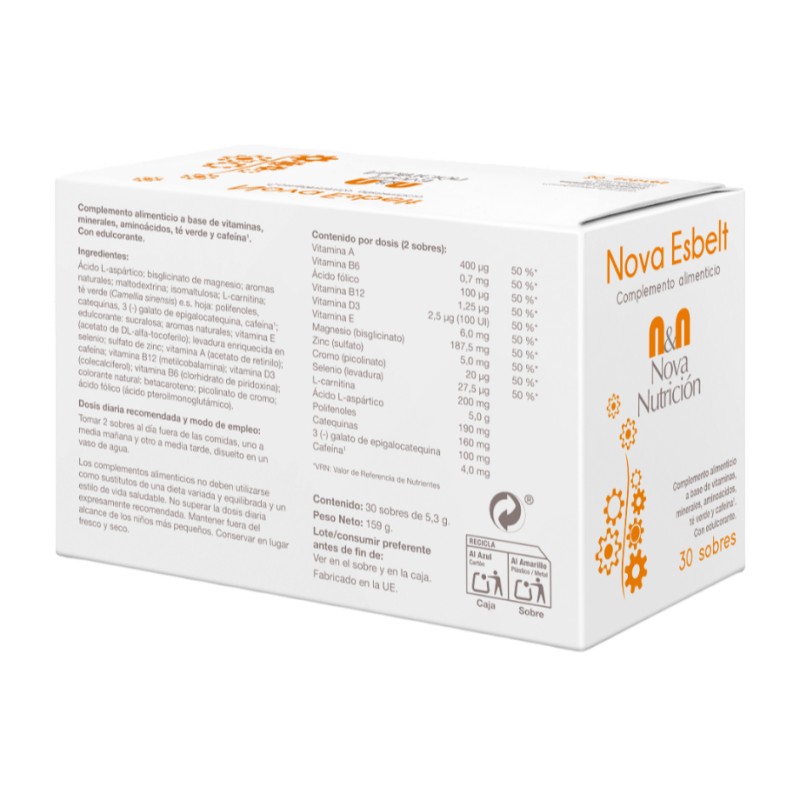 Nova Esbelt Sabor Mandarina. 30+2 Sobres- 5.3 G