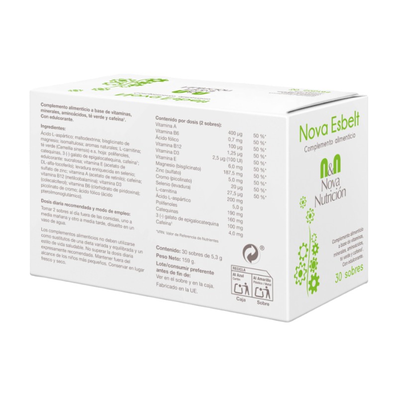 Nova Esbelt Sabor Manzana. 30+2 Sobres- 5.3 G