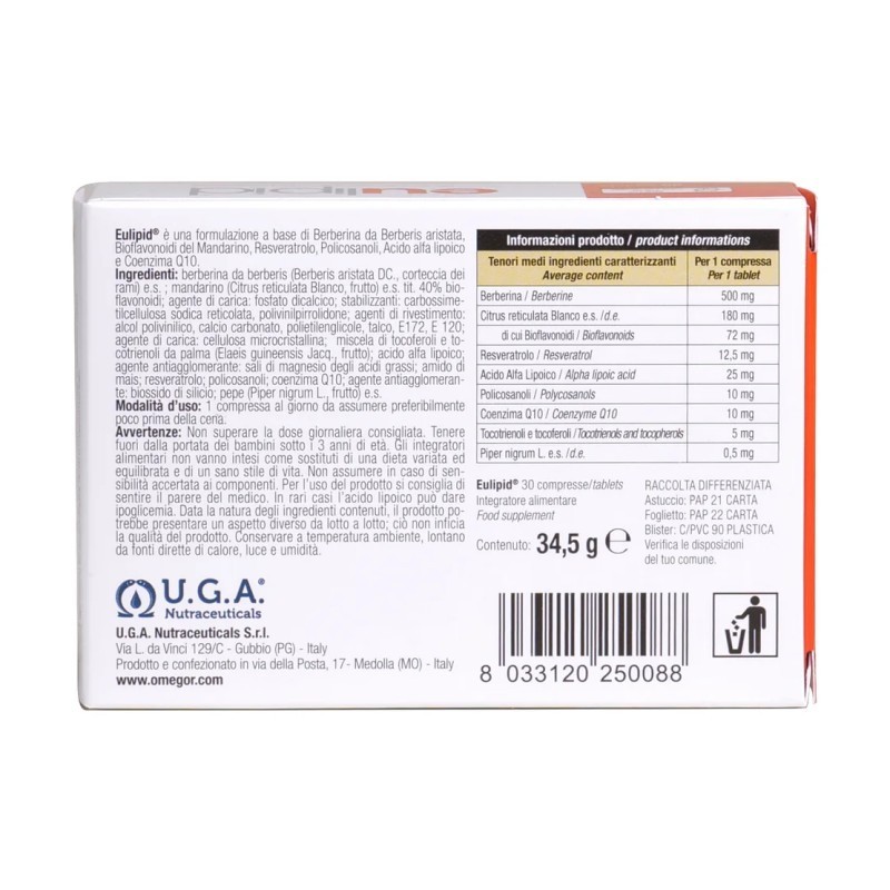 Eulipid. 30 Comprimidos
