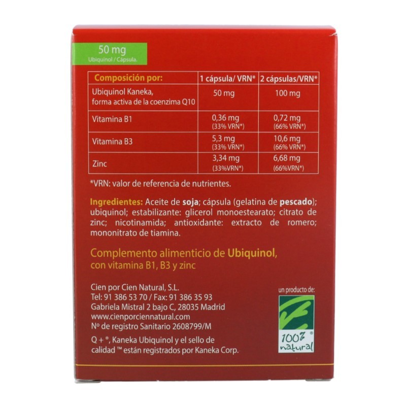 Quinol 10® 50 Mg. 90 Cápsulas