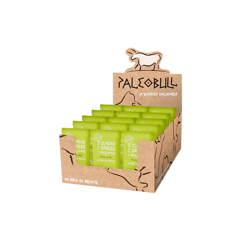 Pack Barritas Plátano y Avellana PaleoBull. 55 G- 15 Unidades