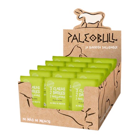 Pack Barritas Plátano y Avellana PaleoBull. 55 G- 15 Unidades