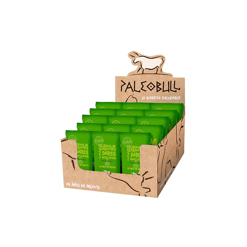 Pack Barritas Manzana Vegana PaleoBull. 55 G- 15 Unidades