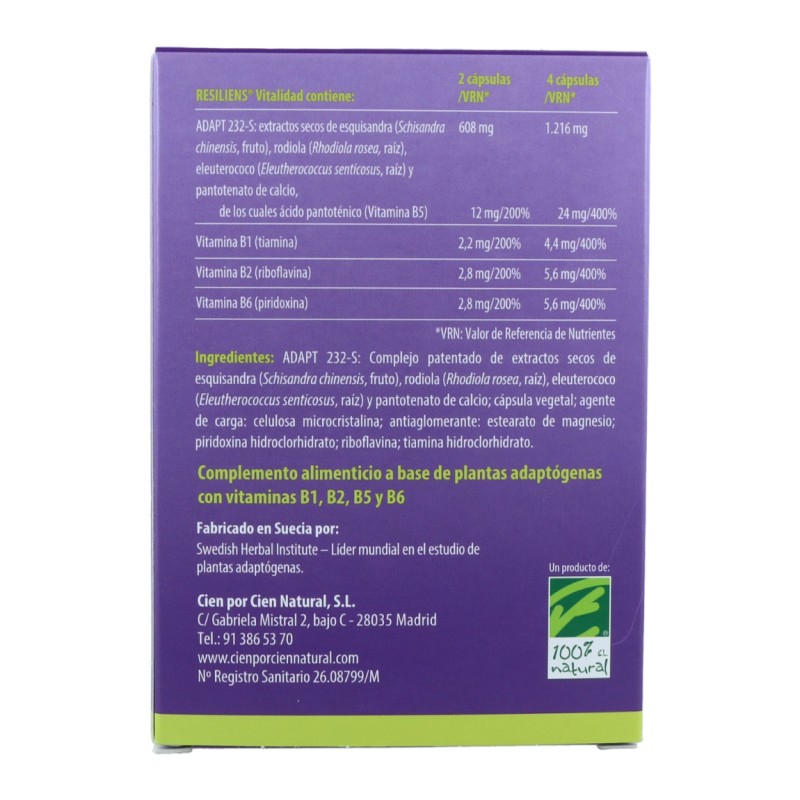 Resiliens® Vitalidad. 60 Cápsulas