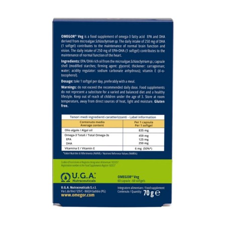 Omegor® Veg (Omega 3 Vegetal). 60 Cápsulas