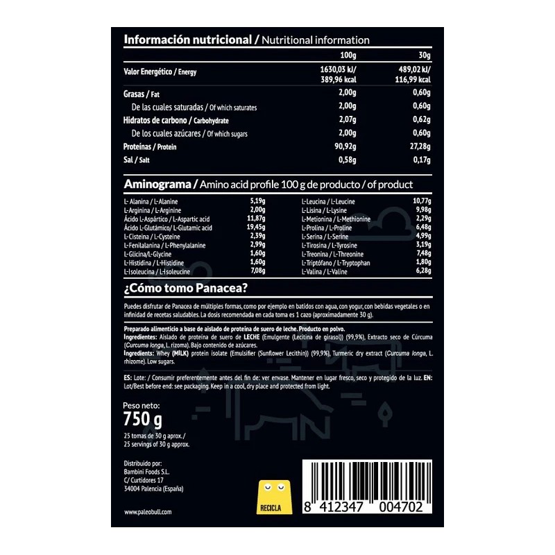 Panacea Aislado de Proteína de Leche...