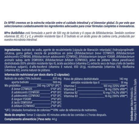 NPRO BUTIBIFIDUSBIOTA 20.000 60 CÁPS. BLISTER
