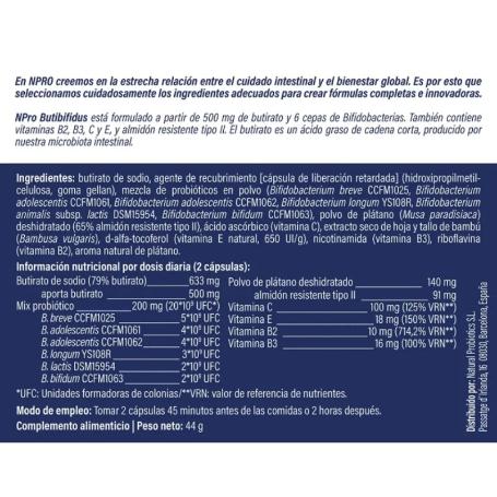 NPRO BUTIBIFIDUSBIOTA 20.000 60 CÁPS. BLISTER