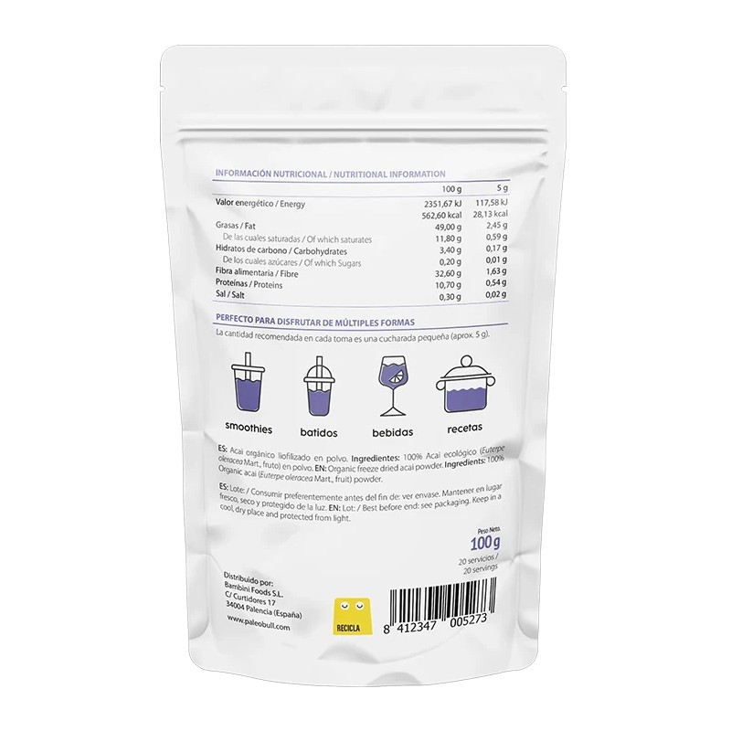 Acai en polvo. 100 g