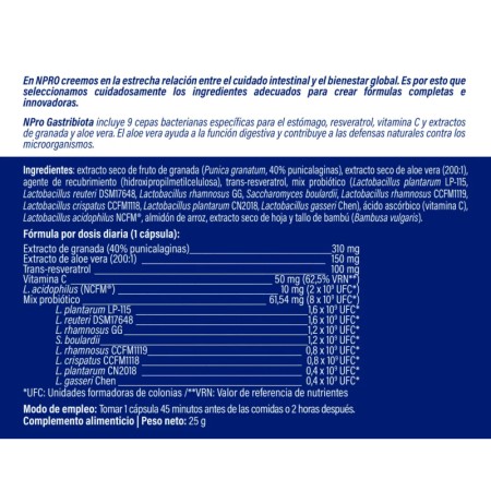 NPRO GASTRIBIOTA 30 CÁPS.
