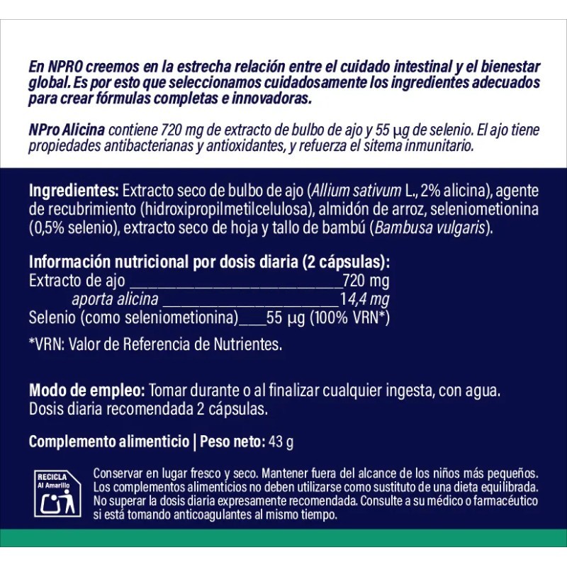 Alicina. 90 cápsulas
