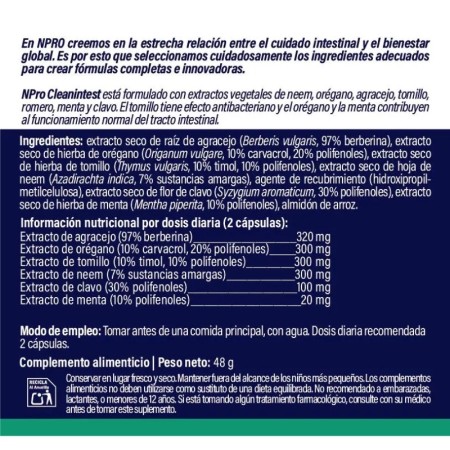 CLEANintest. 60 cápsulas