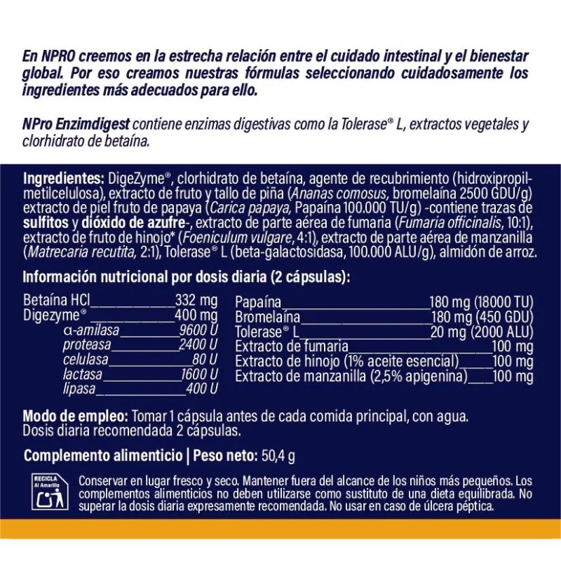 ENZIMdigest. 60 cápsulas.