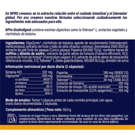 ENZIMdigest. 60 cápsulas.