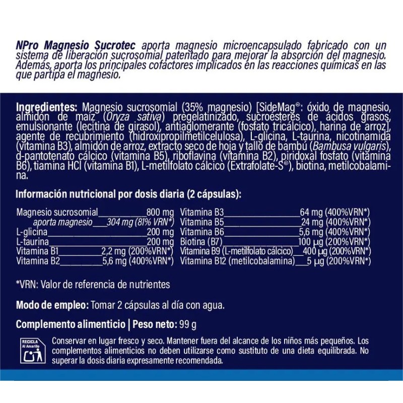 Magnesio Sucrotec. 120 cápsulas