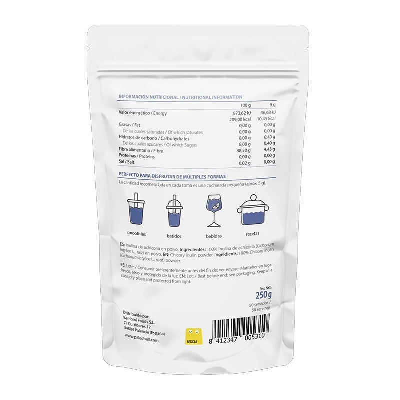 Inulina en polvo. 250 g