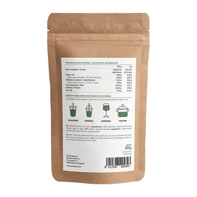 Espirulina en polvo. 100 g