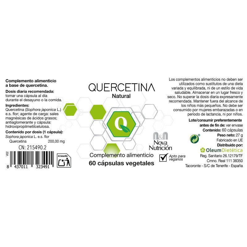 Quercetina Natural 200 MG. 60...