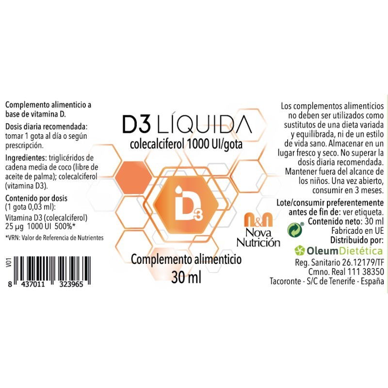 Vitamina D3 Líquida 30 ml