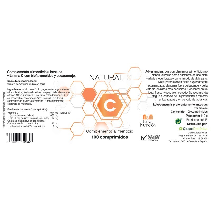 Natural C 1.000 mg. 100 comprimidos
