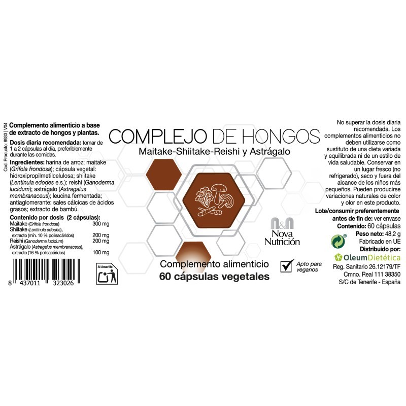COMPLEJO DE HONGOS 60 CÁPS.