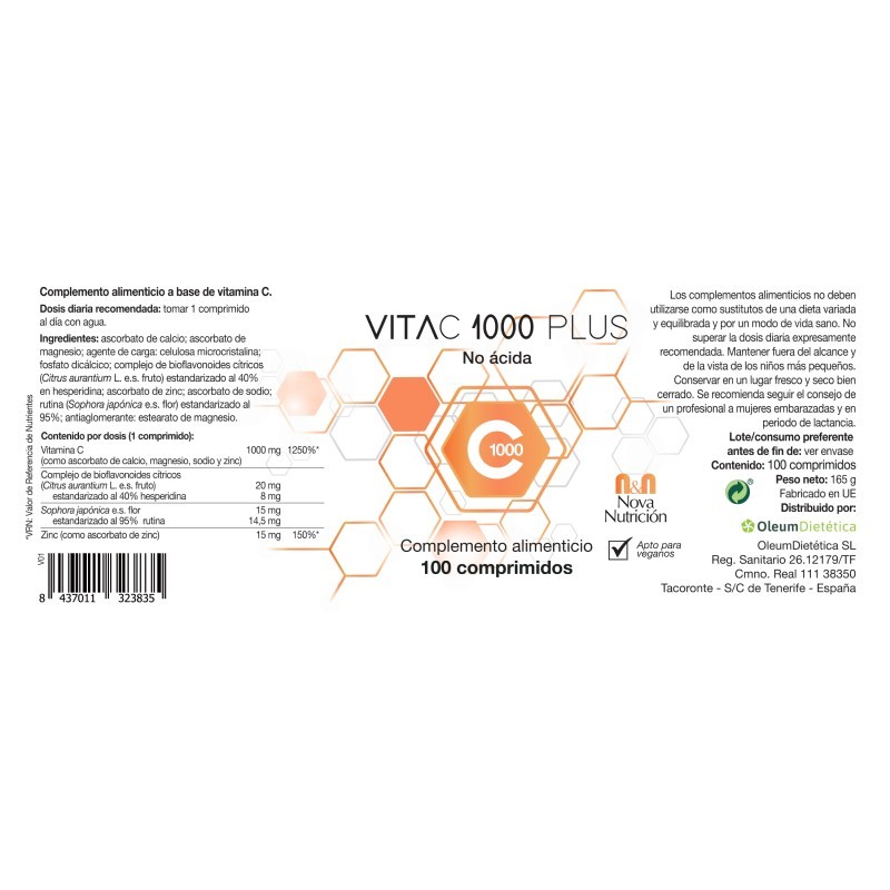 VITAC 1000 PLUS NO ÁCIDA 100 COMP.