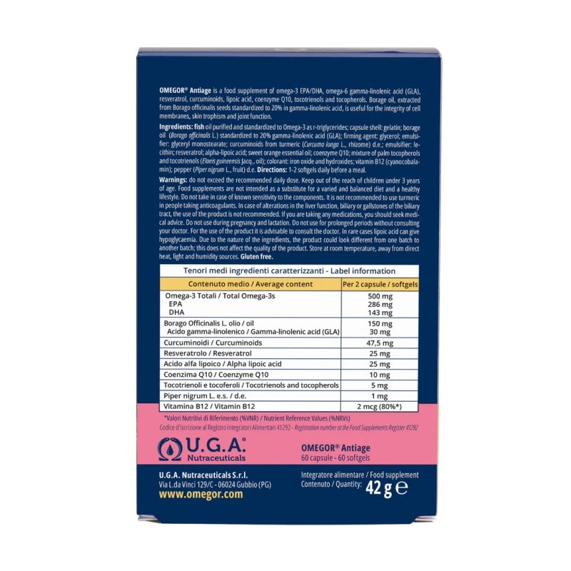 Omegor Antiage. 60 Perlas