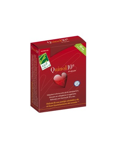 Quinol 10®, 30 cápsulas de 50 mg.